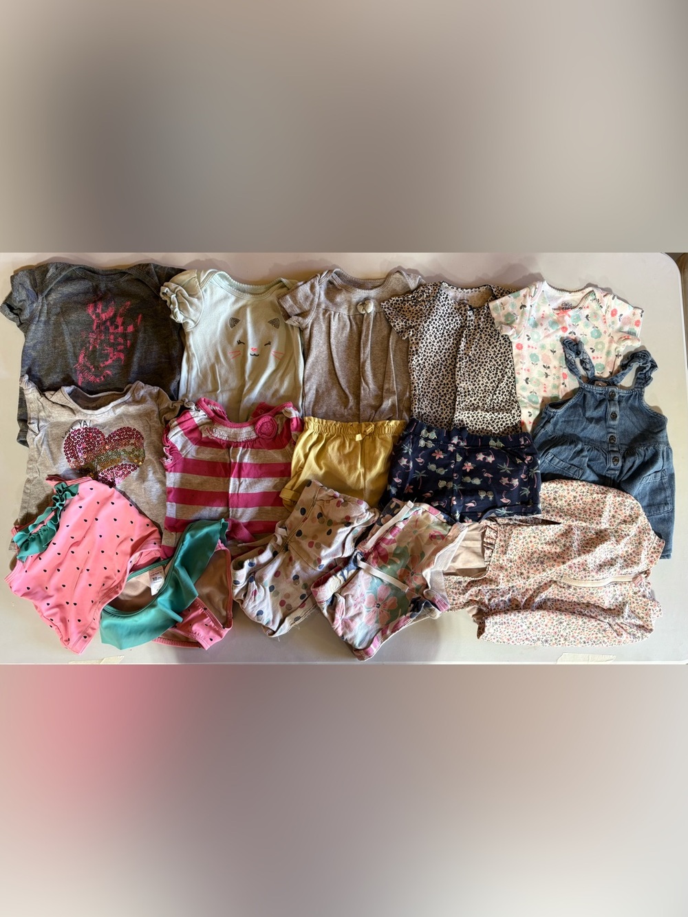 15 piece baby girl bundle; 18 months; summer, spring, fall